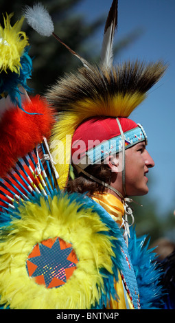 Participant in a Powwow held in Cheyenne, Wyoming, during the annual Frontier Days event. Stock Photo