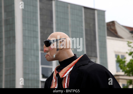 Security guard character, a Large giant cartoon bouncer at STOCKTON International Riverside Festival (SIRF), Teesside, UK   July 2010 Stock Photo