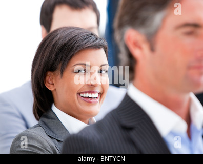 Portrait of a nice businesswoman smiling Stock Photo