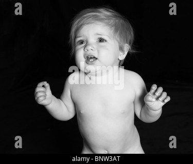 upset baby crying angry pout Stock Photo