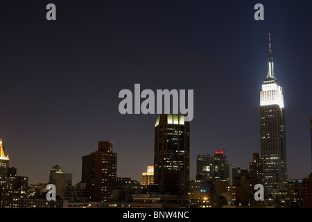 New York City skyline at dusk Stock Photo