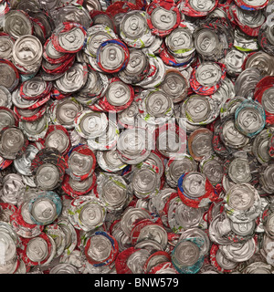 Pile of crushed cans Stock Photo