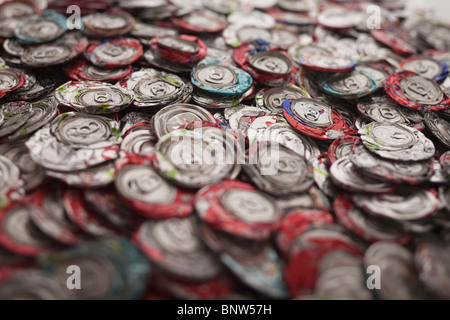 Pile of crushed cans Stock Photo
