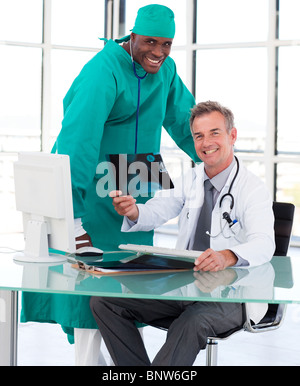 Doctors studying an X-ray Stock Photo