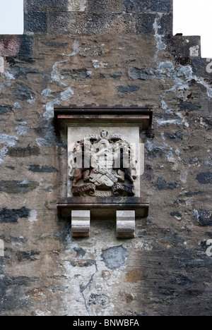 Clan Fletcher Coat of Arms Historic Dunans Castle Glendaruel Argyll Scotland Stock Photo