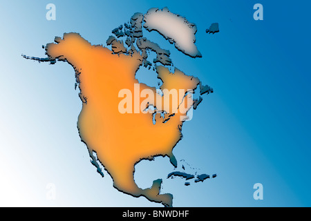 Outline map of North America Stock Photo