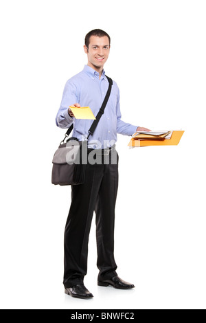 A postman delivering mail Stock Photo