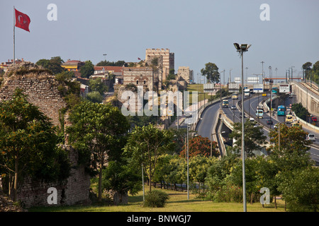 Old city walls, Istanbul, Turkey Stock Photo