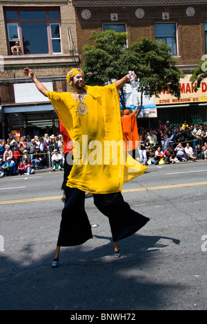 California: San Francisco Carnaval festival parade in the Mission District. Photo copyright Lee Foster. Photo # 30-casanf81184 Stock Photo