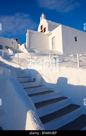 Oia, ( Ia ) Santorini - Byzantine Orthodax churches, - Greek Cyclades islands - Photos, pictures and images Stock Photo