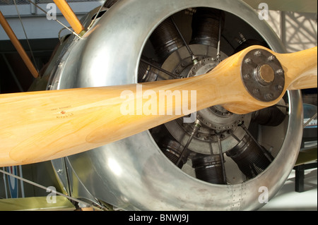 Close-up Of The Front Propeller of a Sopwith Camel Fighter Airplane Stock Photo