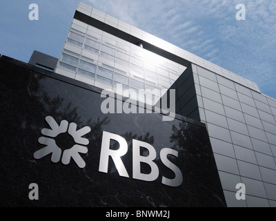 Headquarters of Royal Bank of Scotland , RBS, in modern business district at Amsterdam Zuid in The Netherlands Stock Photo