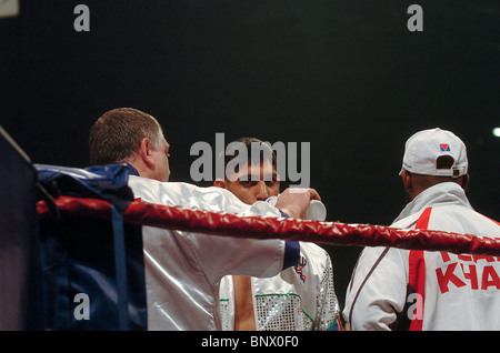 Amir Khan v Jackson Williams at the Excel centre, London, UK Stock Photo