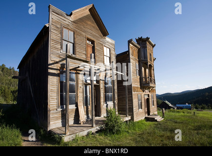 Elkhorn, a small ghost town in Jefferson County, was built during a silver rush in the Elkhorn Mountains of southwestern Montana Stock Photo