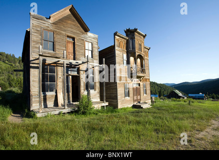 Elkhorn, a small ghost town in Jefferson County, was built during a silver rush in the Elkhorn Mountains of southwestern Montana Stock Photo