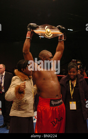 Heavyweight Danny Williams beats Matt Skelton in their first meeting at the ExCel Arena in London UK Stock Photo