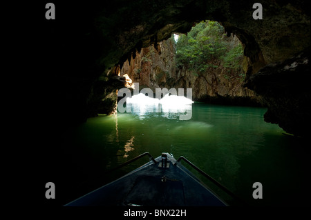 Sea cave on Koh Hong, Phang Nga Bay, Thailand, Asia Stock Photo