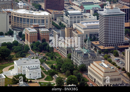 aerial view above Virginia state capital Richmond VA Stock Photo