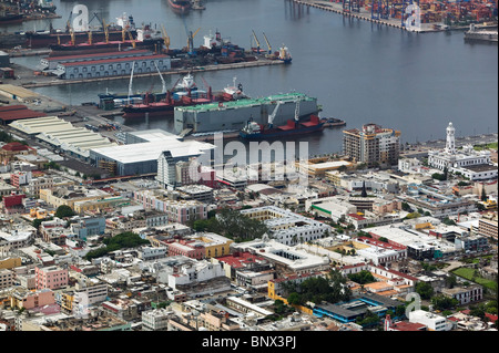 aerial view above port of Veracruz Mexico Stock Photo
