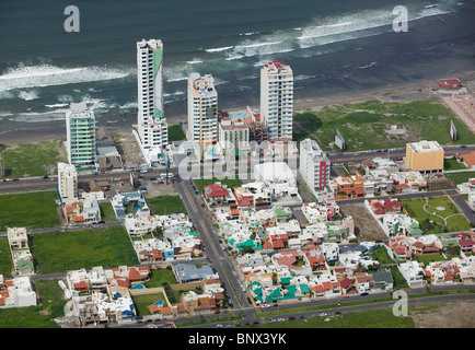 aerial view above high rise towers Gulf coast beach Veracruz Mexico Stock Photo