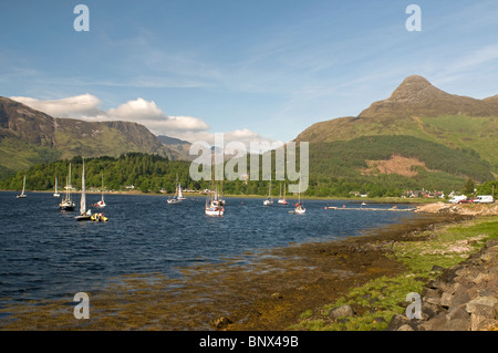 Yachts on Loch Leven, Ballachulish, Glencoe,  Inverness-shire, Highland Region. Scotland.  SCO 6211 Stock Photo