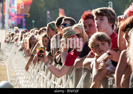 Main stage crowd at the Latitude Festival 2010, Henham Park, Suffolk, England. Stock Photo