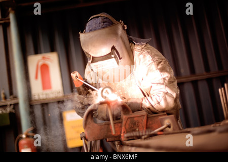 Welder at work Stock Photo