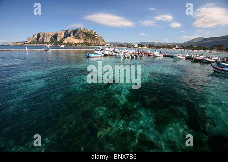 The little port of Mondello, Sicily, Italy Stock Photo