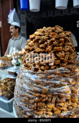 Sweets on Sale at a Market in Morocco Stock Photo