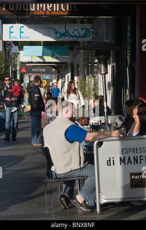 Cafes along inner-suburban Darling Street, Balmain, Sydney Stock Photo