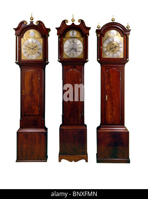 three Scottish Longcase clocks Stock Photo