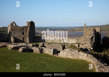 Llansteffan castle ruin Carmarthenshire Wales UK Stock Photo