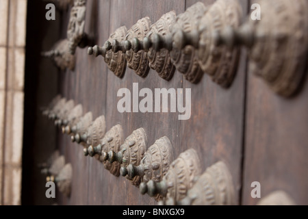 Studs on a door in Lima, Peru. Stock Photo