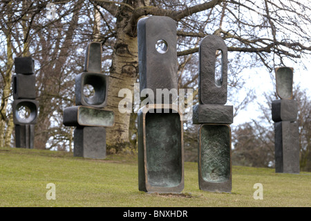 Family Of Man By Barbara Hepworth In The Yorkshire Sculpture Park At West Bretton, Wakefield, Yorkshire Stock Photo