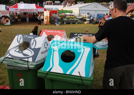 recycling bins at Bristol Balloon Fiesta Stock Photo