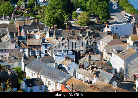 Dartmouth town centre showing buildings destroyed by fire in May 2010, South Hams, Devon, England, UK Stock Photo