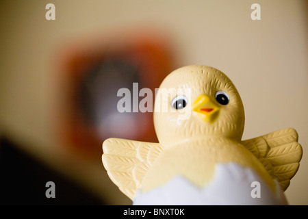 Toy hatching chick Stock Photo
