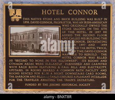 Jerome, Arizona - old copper mining town near Sedona. The Victorian Connor Hotel. Stock Photo