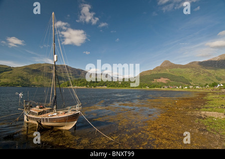 Yacht on Loch Leven, Ballachulish, Glencoe,  Inverness-shire, Highland Region. Scotland.  SCO 6218 Stock Photo