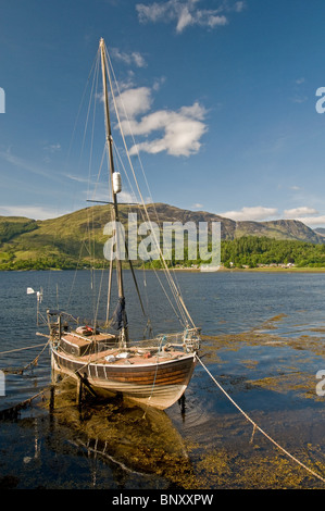 Yacht on Loch Leven, Ballachulish, Glencoe,  Inverness-shire, Highland Region. Scotland.  SCO 6219 Stock Photo