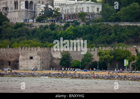 Old city walls in Istanbul, Turkey Stock Photo