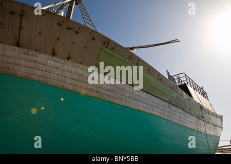 Boat in drydock Stock Photo