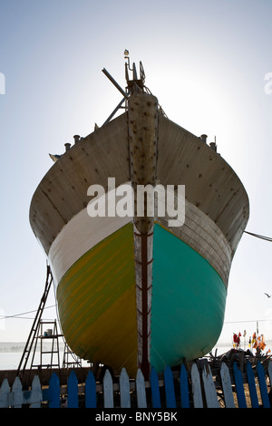 Boat in drydock Stock Photo