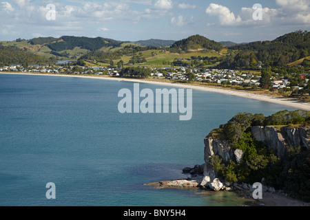 Lonely Bay and Cooks Beach, Coromandel Peninsula, North Island, New Zealand Stock Photo