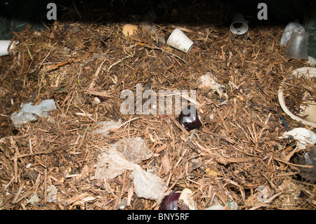 Compost bin. Domestic waste decomposes over time to be recycled as compost. Stock Photo