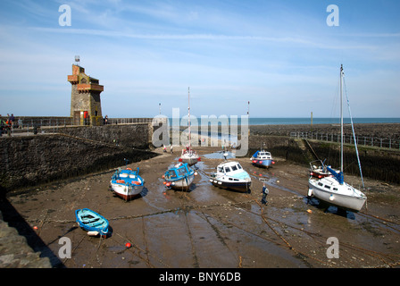 Lynmouth Devon UK Harbor Harbour Quay River Lyn Stock Photo