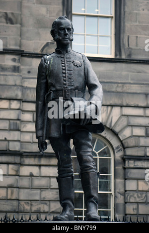 Statue of James Braidwood in the Royal Mile, Edinburgh, Scotland. He set-up the UK's first municipal fire service in Edinburgh. Stock Photo