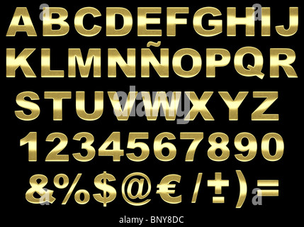 Alphabet 3d letters made of highly detailed brushed steel texture IMAGE CONTAINS A CLIPPING PATH Stock Photo