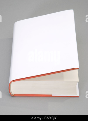 The opened Blank book with white cover Stock Photo