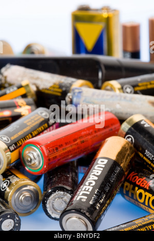Old batteries Stock Photo